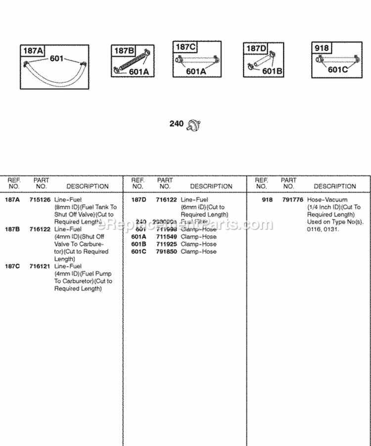 Page Q Diagram and Parts List for  Briggs and Stratton Engine